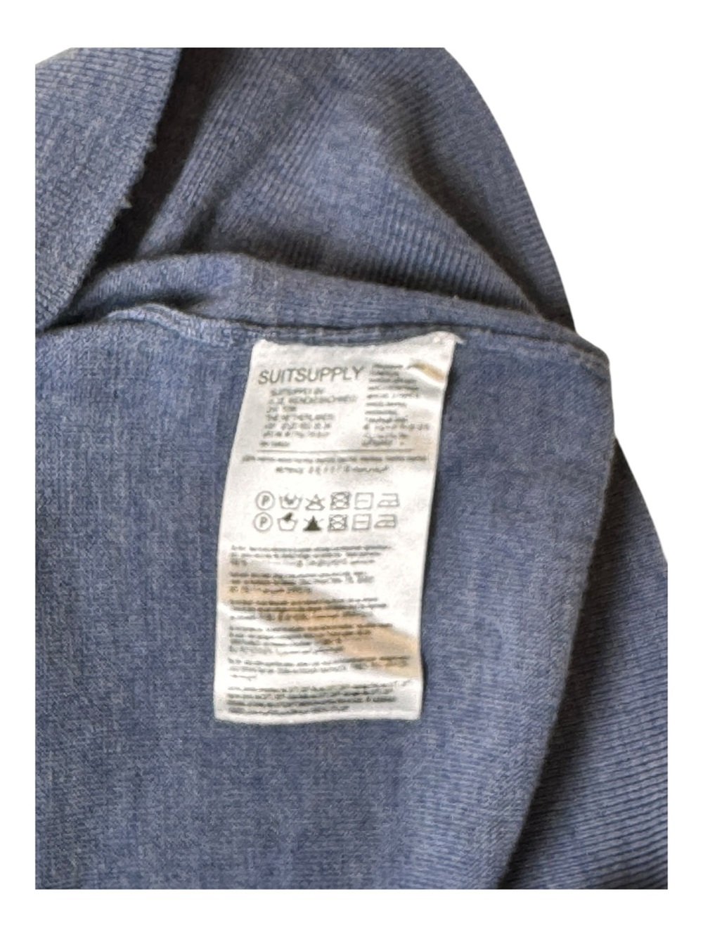 Suitsupply Pure Merino Wool Crewneck Sweater Heathered Slate Denim Blue Men's M - Picture 4 of 6